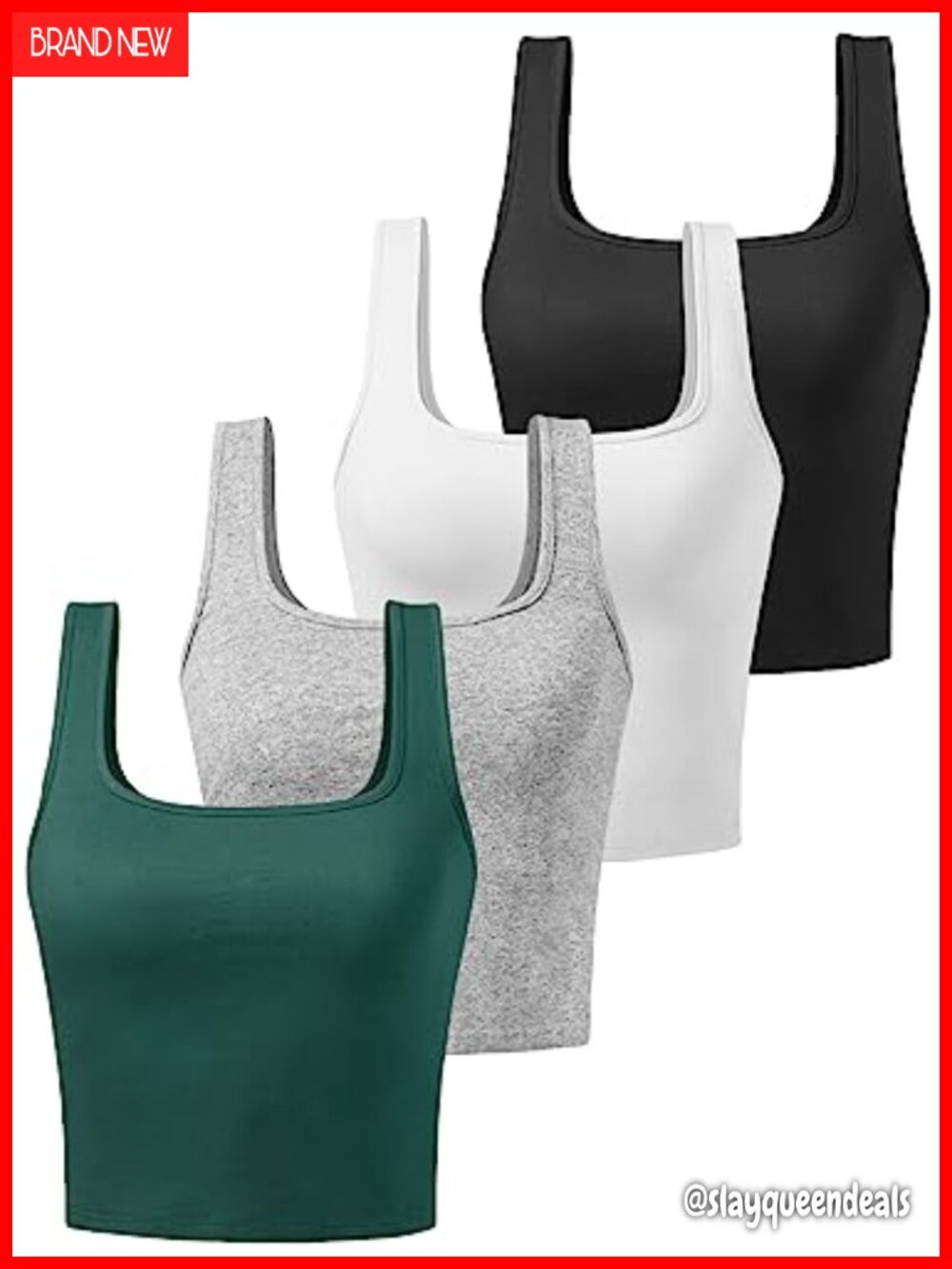 Cotton Crop Tank Tops Women Workout Athletic Sleeveless Shirts